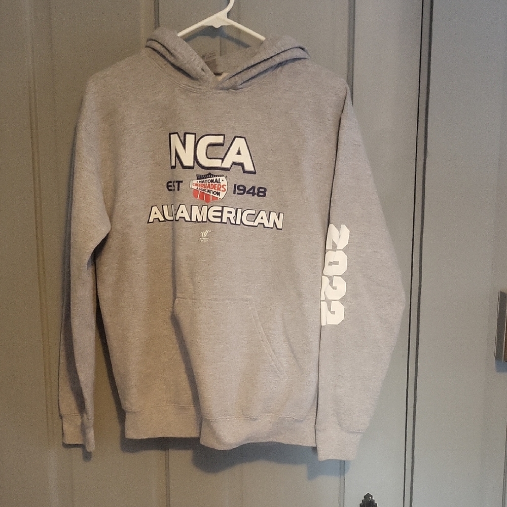 NCA 2022 NATIONAL COLLEGE CHEER Gray Hoodie with White Accents